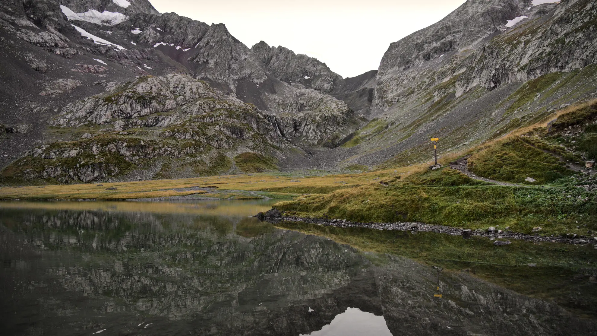 Reflections in Lac de la Muzelle, autumn light